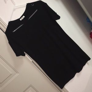 Garage black short sleeve sweater dress w/ mesh XS